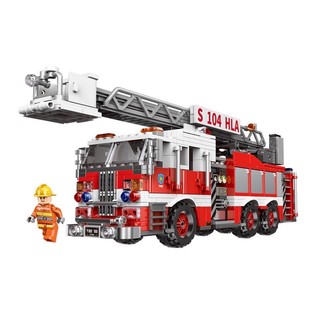 Đồ chơi lắp ráp Xing/bao 03031 Xe ô tô cứu hỏa cỡ lớn 711 mảnh