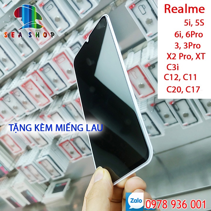 [BỘ SƯU TẬP] Kính cường lực Realme X2, XT, 3, 3 Pro, 5i, 5S, C3, 6i, C12, C11, C15- Full màn hình- chống nhìn trộm