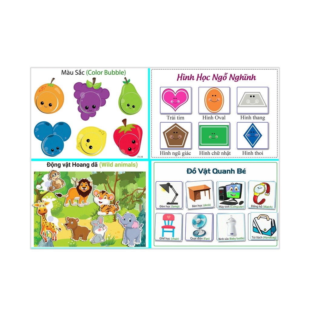 Monsi Edu học liệu bóc dán Montessori 19 chủ đề F18M