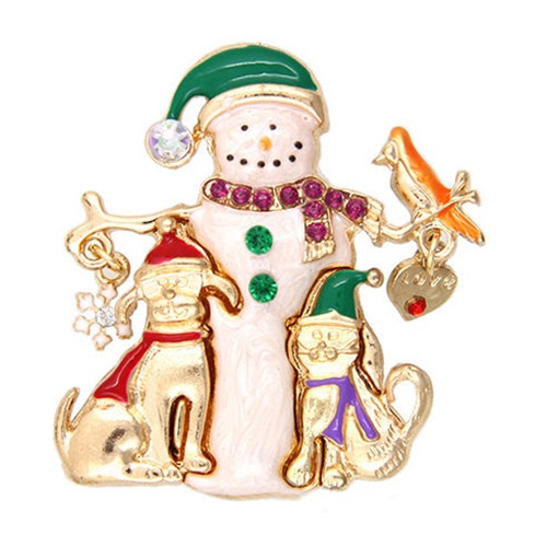 Ghim cài áo đính đá phong cách giáng sinh dễ thương