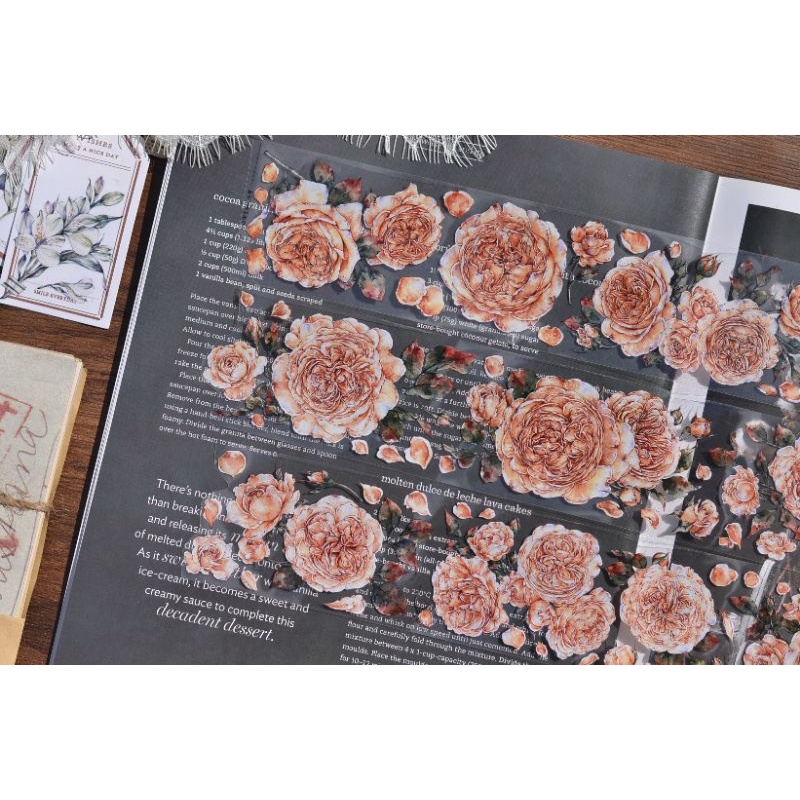Krisna.room ♡ Hãng XBJ- Chu kì 100cm cuộn băng dán hình hoa hồng vàng xinh xắn