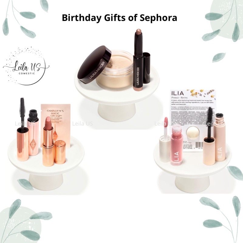 Set phấn phủ Laura Mercie, set son Charlotte Tilbury quà sinh nhật của Sephora