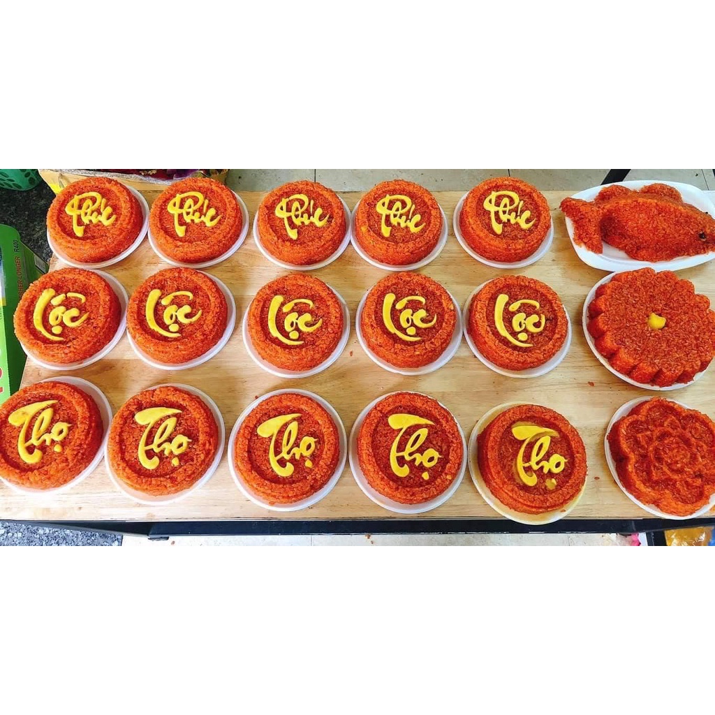 Bộ khuôn xôi tròn Tết 2023 Phúc Lộc Thọ Chất Liệu Nhựa An Toàn Đường Nét Rõ Ràng Tinh Xảo