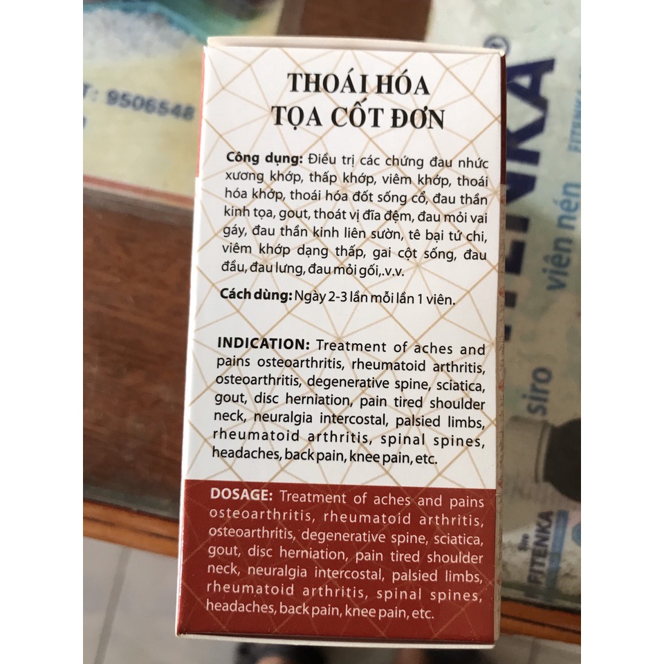 THOÁI HOÁ TOẠ CỐT ĐƠN SINGAPORE CHÍNH HÃNG