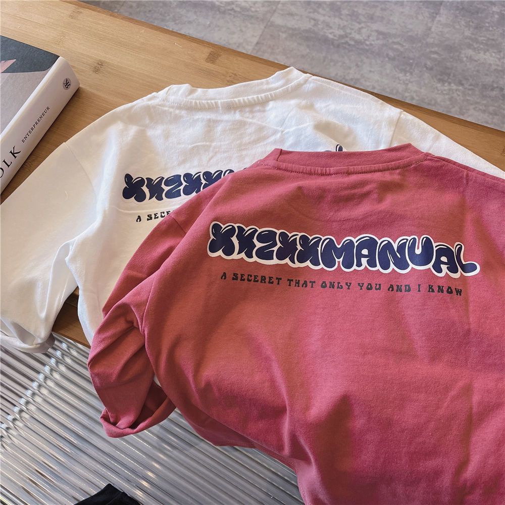 Áo Thun 100% Cotton Tay Dài Cổ Tròn Phong Cách Hàn Quốc Thời Trang Mùa Thu Mới 2022 Dành Cho Trẻ Em