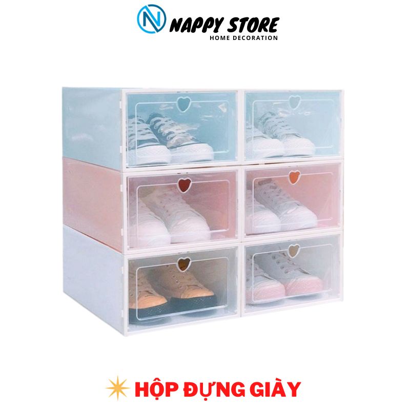 Hộp Đựng Giày Dép Tủ Đựng Giày Dép Nắp Nhựa Cứng Chống Bám Bụi Chịu Lực 6kg