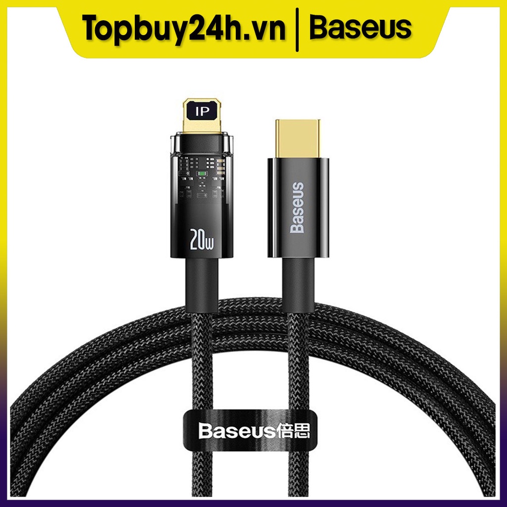 Dây sạc Basues 20w tự ngắt thông minh sạc nhanh Type C cho 11 12 13-Bảo hành 12 tháng-Topbuy24h.vn
