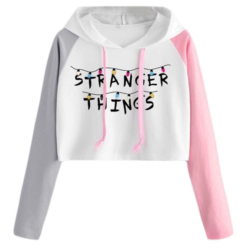 Áo Croptop Tay Dài In Họa Tiết Ngọt Ngào Xinh Xắn Cho Nữ