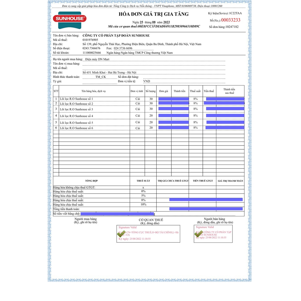 Lõi lọc thô Sunhouse số 2 Sunhouse SHRLL2, Hàng chính hãng, dùng cho máy lọc nước RO Sunhouse