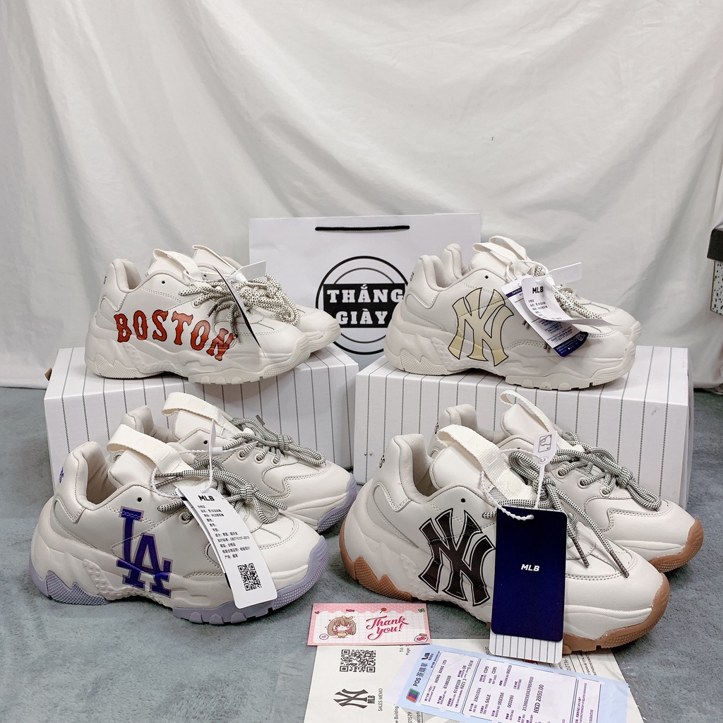 Giày Mlb Ny La Boston Bản Trung Đế Tách 2 Lớp Thể Thao Sneaker Nam Nữ Đế Độn 5cm