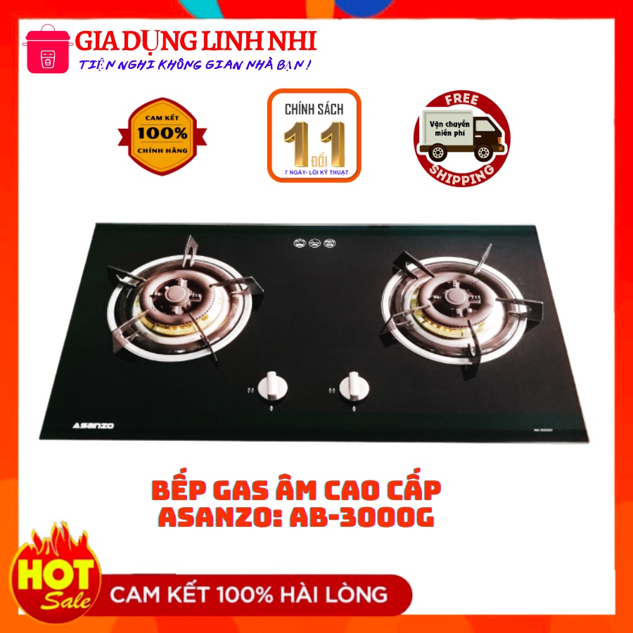 Bếp Gas Âm Kính Cao Cấp Asanzo AB-2000 - Gia Dụng Linh Nhi