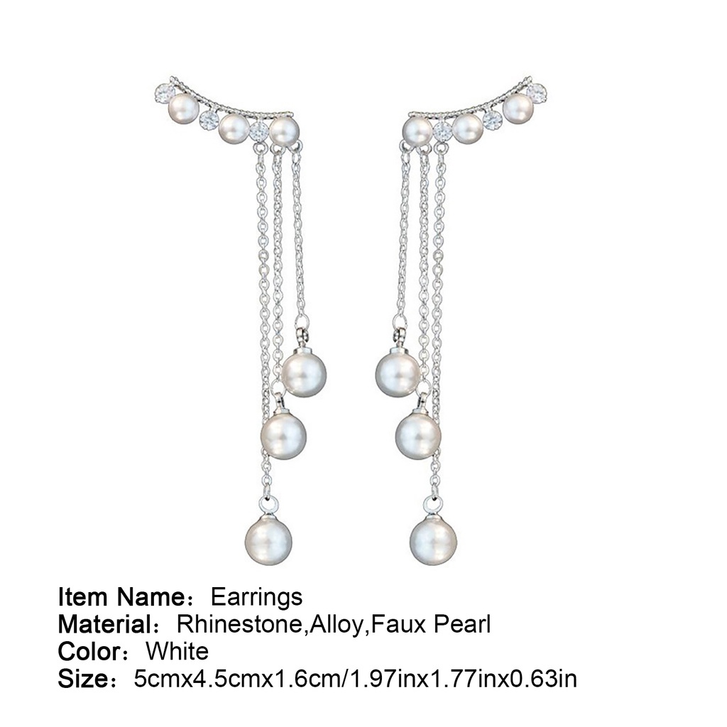 Hoa Tai Dáng Dài Đính Ngọc Trai Nhân Tạo Thời Trang