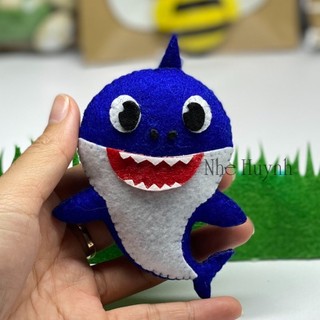 Móc khóa vải nỉ daddy shark