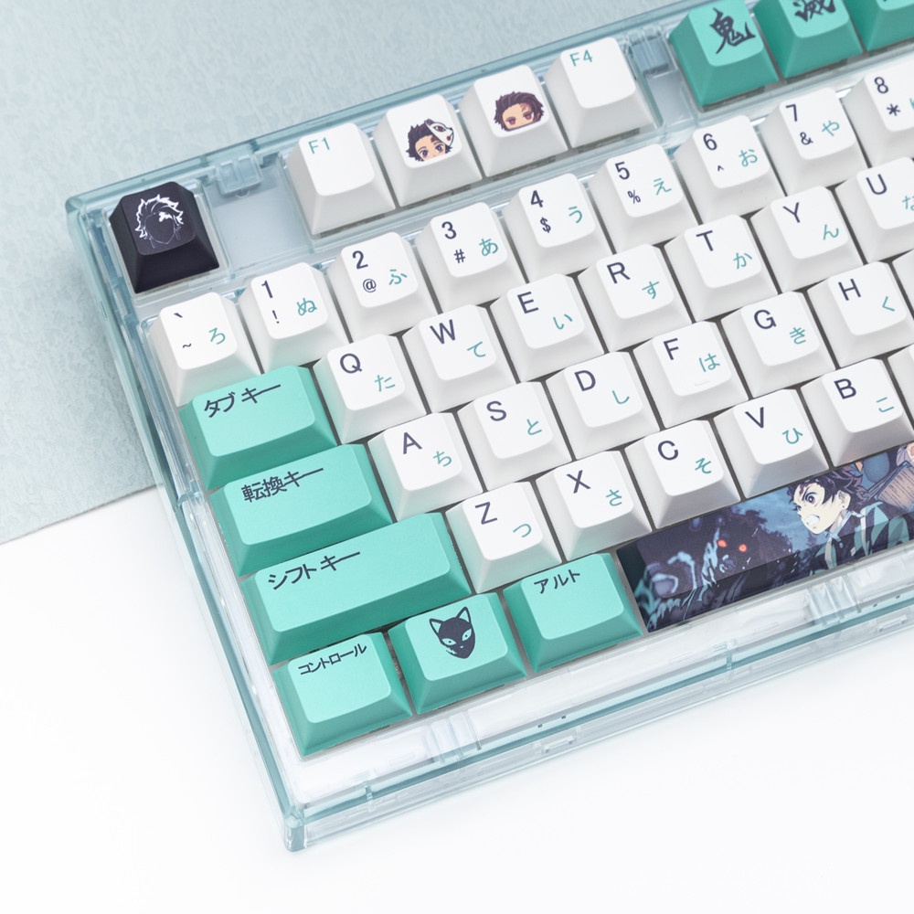 141 Phím Kamado Tanjirou Keycaps Cherry Profile Demon Slayer Anime PBT Dye Phụ Bàn phím cơ học Keycap