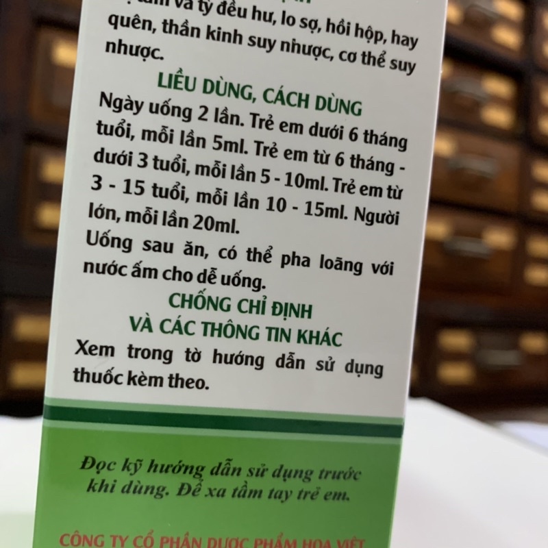 Bổ Tâm Tỳ - Tâm Tỳ Lưỡng Hư - kiện tỳ, dưỡng tâm, ích khí, bổ huyết - chai 125 ml