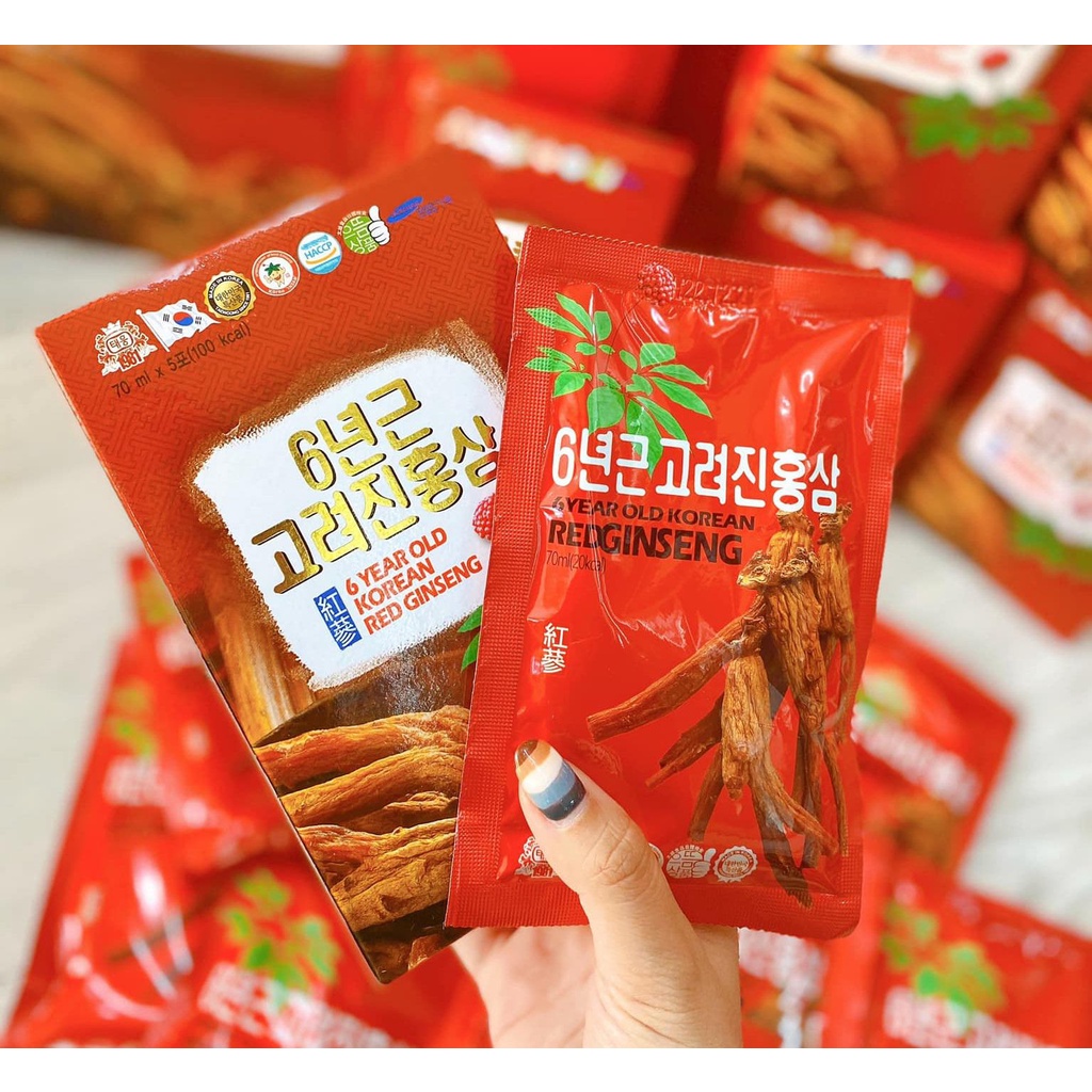 Nước Hồng Sâm 6 Năm Tuổi Taewoong Hàn Quốc Hộp 30 Gói X 70ml