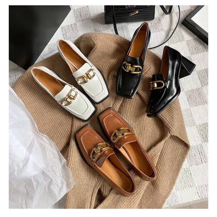 Giày Cao Gót 7CM Đế Dày Phong Cách Retro Thời Trang Cho Nữ