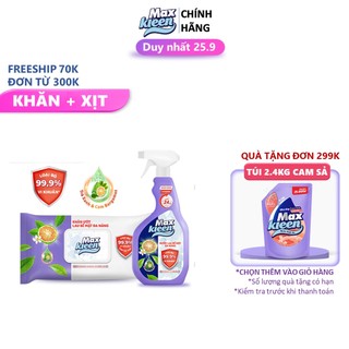 Combo Nước + Khăn Ướt Lau Bề Mặt Đa Năng MaxKleen