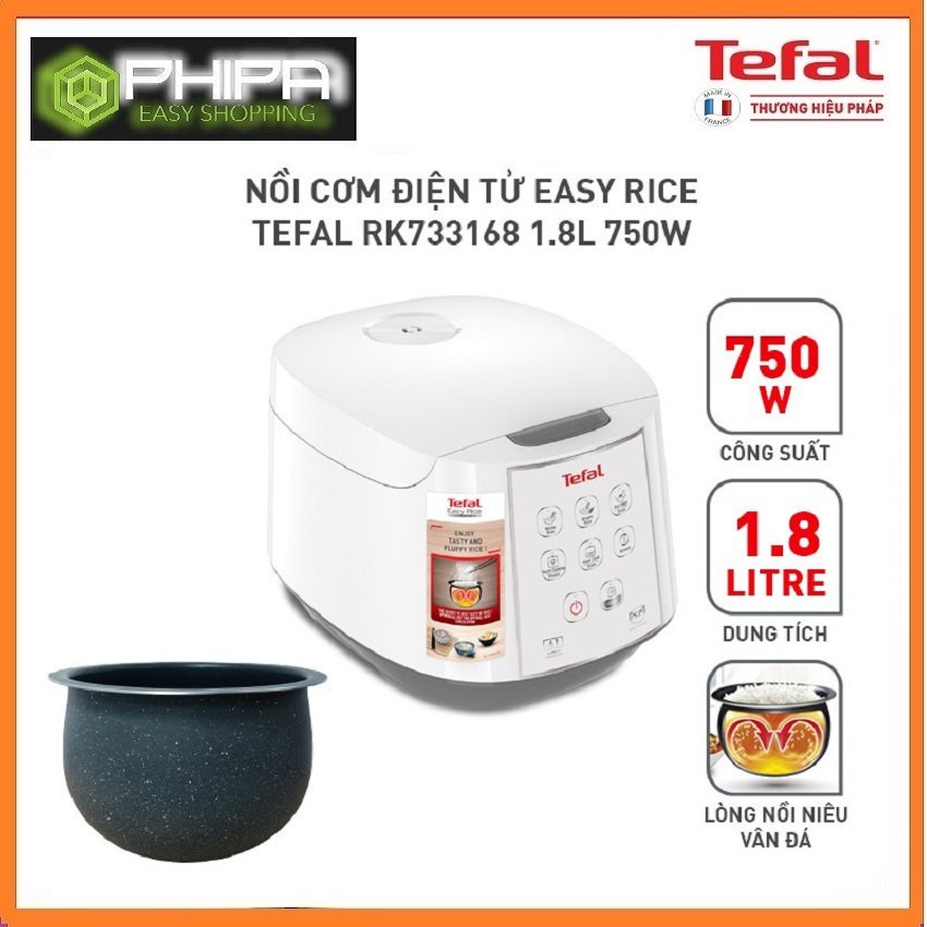Nồi cơm điện tử Tefal Easy Rice RK733168 1.8L 750W