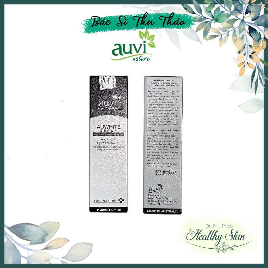 Serum dưỡng trắng, giảm sạm da Auwhite anti brown AUVI NATURE