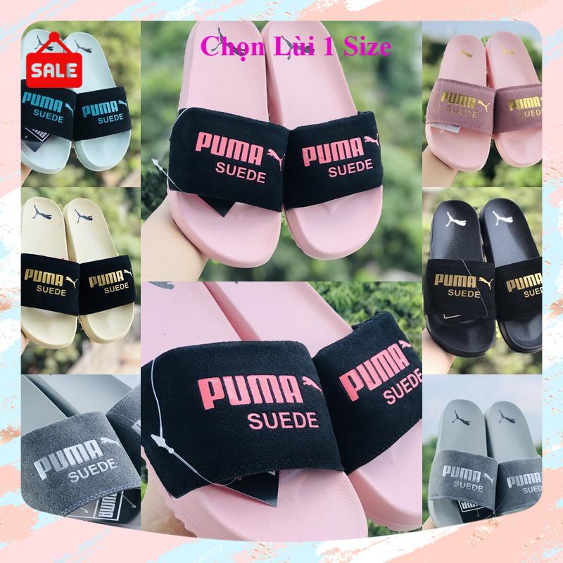 Dép unisex 𝐌𝐋𝐁 𝐏𝐔𝐌𝐀 ❤️FREESHIP + Hộp❤️ dép mlb bóng chày quai ngang thể thao nữ in PUMA da lộn,
