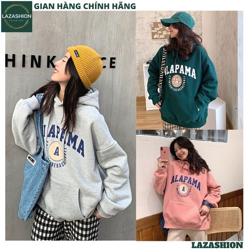 Áo Sweater ALABAMA Áo Sweater Nam Nữ Form Rộng Chất Cotton Nỉ Ngoại Hàng Xuất Cao Cấp Có Mũ Dài Tay - LAZASHION