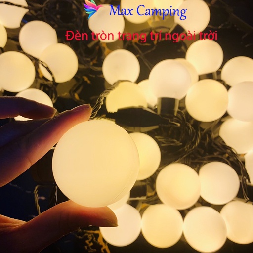 Dây Đèn Led Trang Trí Ngoài Trời Dài 5M 20 Bóng Tròn Phi 4CM Cắm Điện Có Phích Nối Thêm Dây - Đèn Trang Trí Đẹp