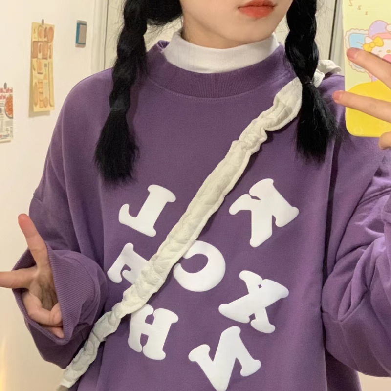 Áo thun NRVP tay dài dáng rộng in chữ phong cách Hàn Quốc 2023