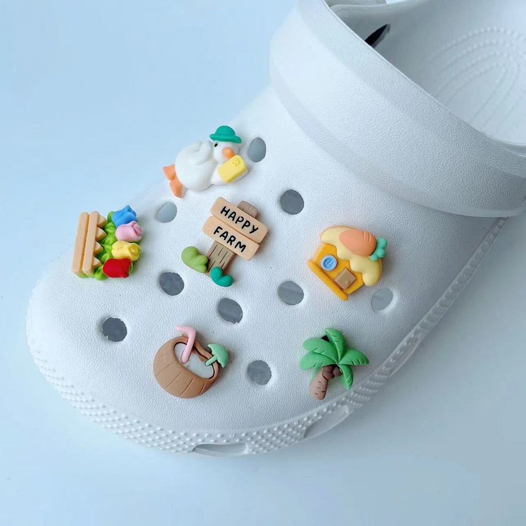 6/12pcs shoe 3D charm set- sticker gắn dép cross dép cross cros dép cá sấu sandal-AA04