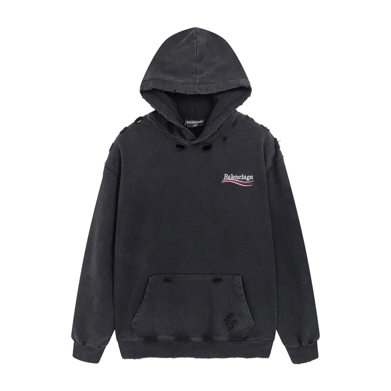 Balenciag * Áo hoodie Thêu logo Đường Phố Cao Cấp