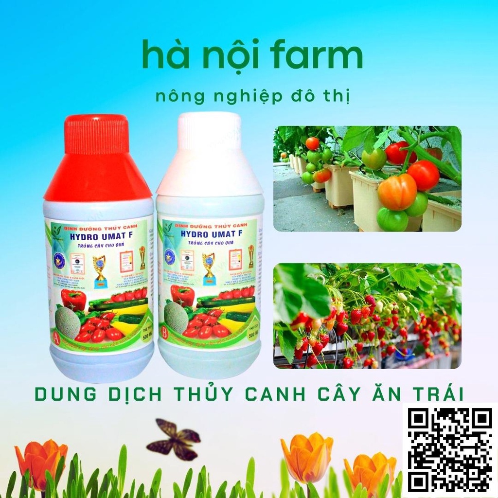 Dung dịch dinh dưỡng thủy canh cho cây ăn trái, rau củ quả HydroUmat F | Dạng dung dịch pha sẵn, dễ sử dụng