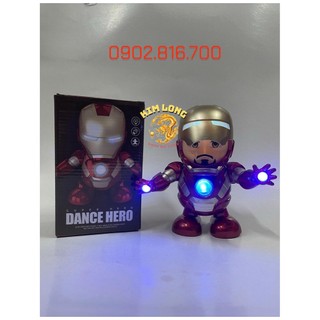 Đồ chơi siêu nhân Iron man có thể mở mặt nạ nhảy múa tặng kèm pin có đèn led quà tặng cho bé trai