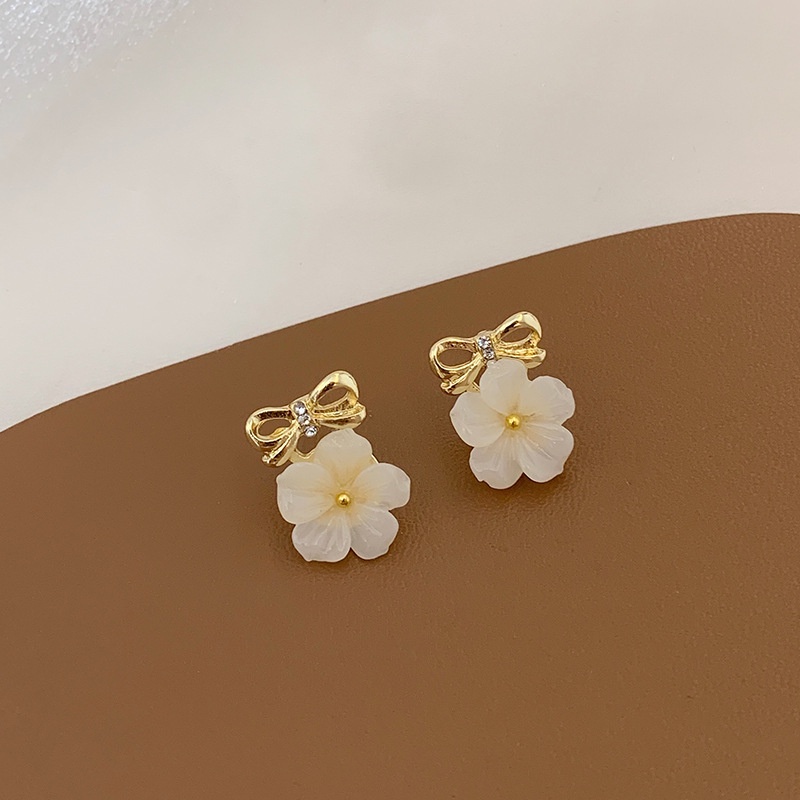 Bông Tai Hình Nơ Hoa Đơn Giản Thời Trang Hàn Quốc