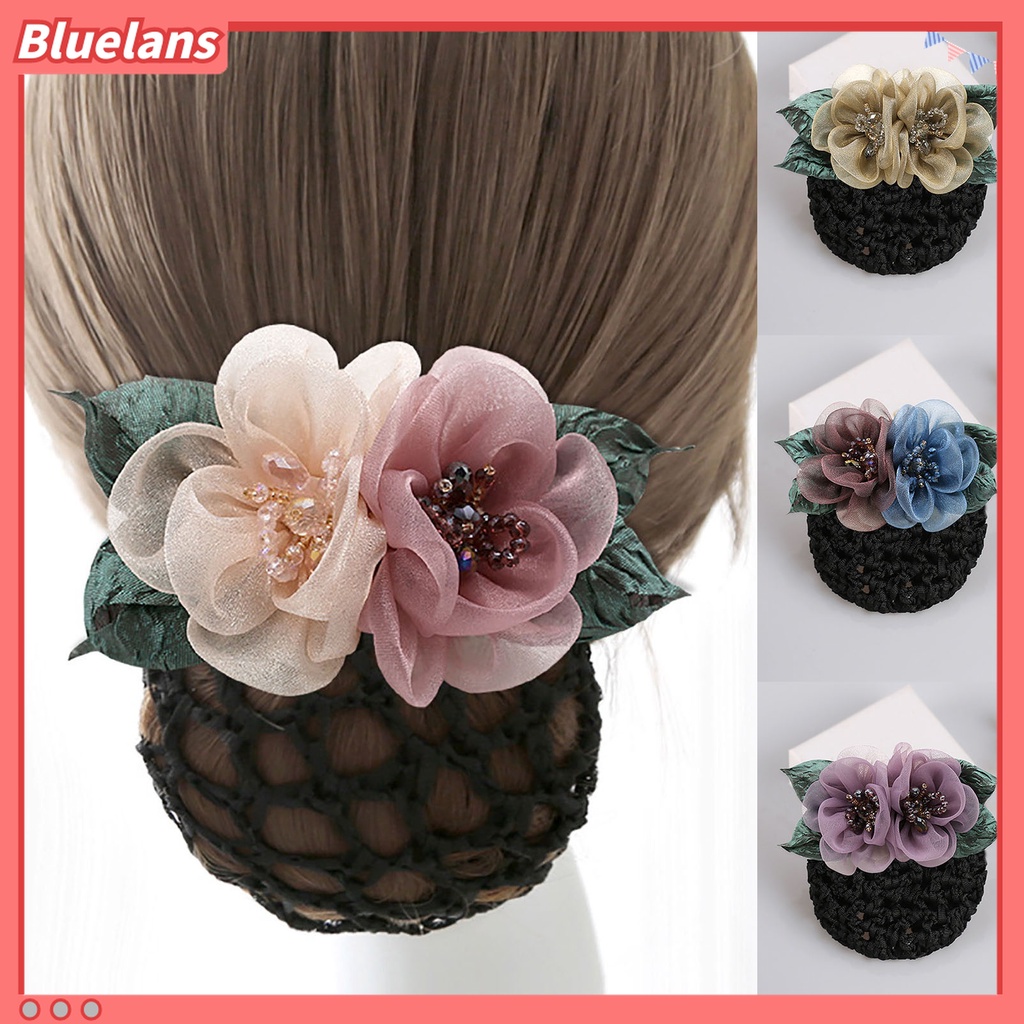 Dây Buộc Tóc Co Giãn Đính Hạt Và Hoa Ruy Băng Thanh Lịch Cho Nữ 48h