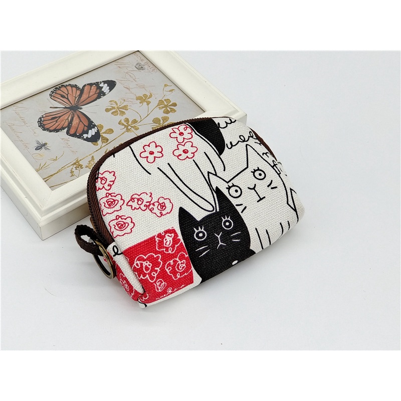 Túi Vải Canvas Mini Đựng Tiền Xu / Chìa Khóa / Son Môi Phong Cách Nhật Bản Mới 2023