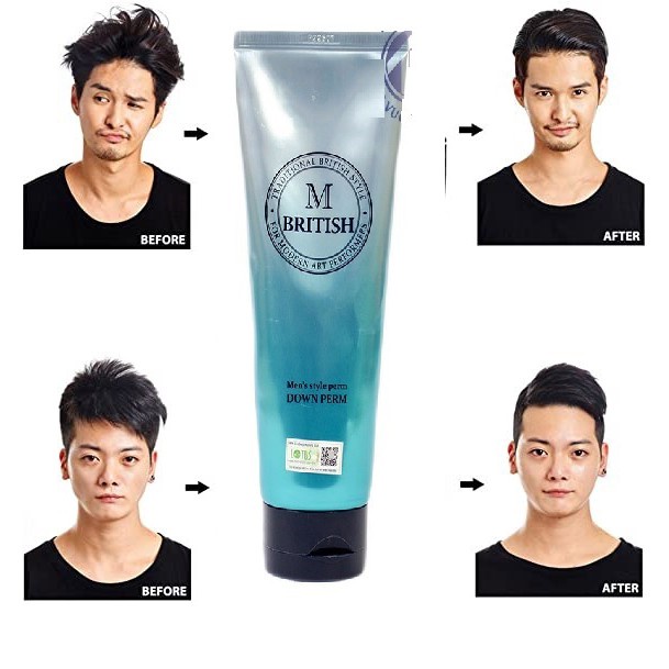 Kem ép side tóc chuyên nghiệp cho Nam BRITISH M Men's Style Down Perm 200g - Hàng chính hãng