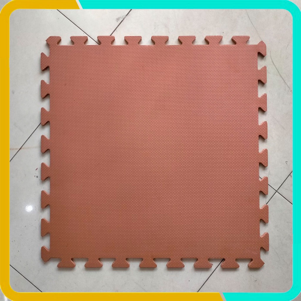 Thảm xốp lót sàn màu nâu, kem (1 tấm)- Kích thước 60x60x1cm-Hàng Việt Nam- Không thấm nước