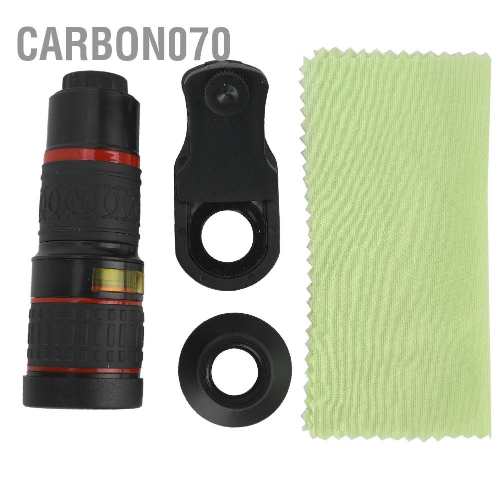 Carbon070 Ống kính tele zoom tiêu cự dài 20X có kẹp cho điện thoại thông minh Máy tính bảng màu đen