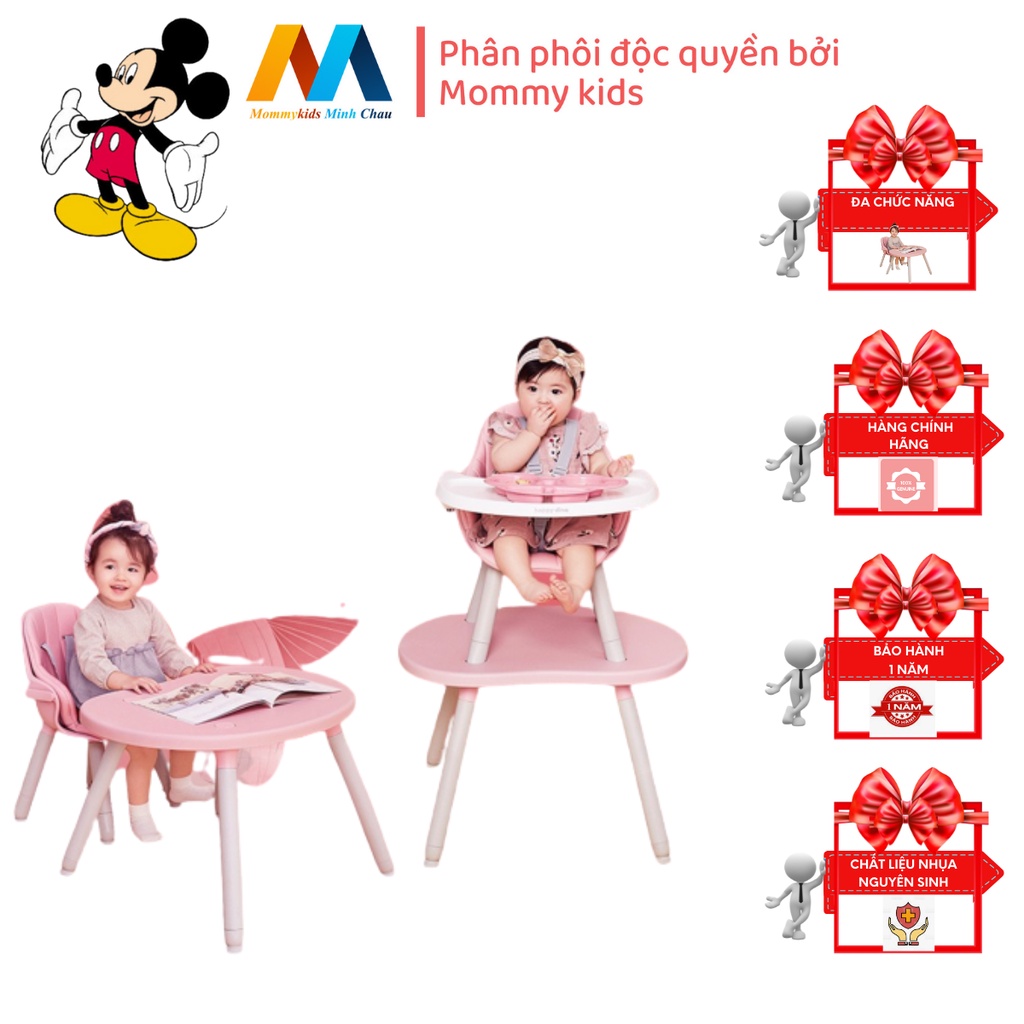 Ghế ăn dặm MommyKids Minh Chau kèm bàn- Thiết kế thông minh dành cho bé 1-6 tuổi