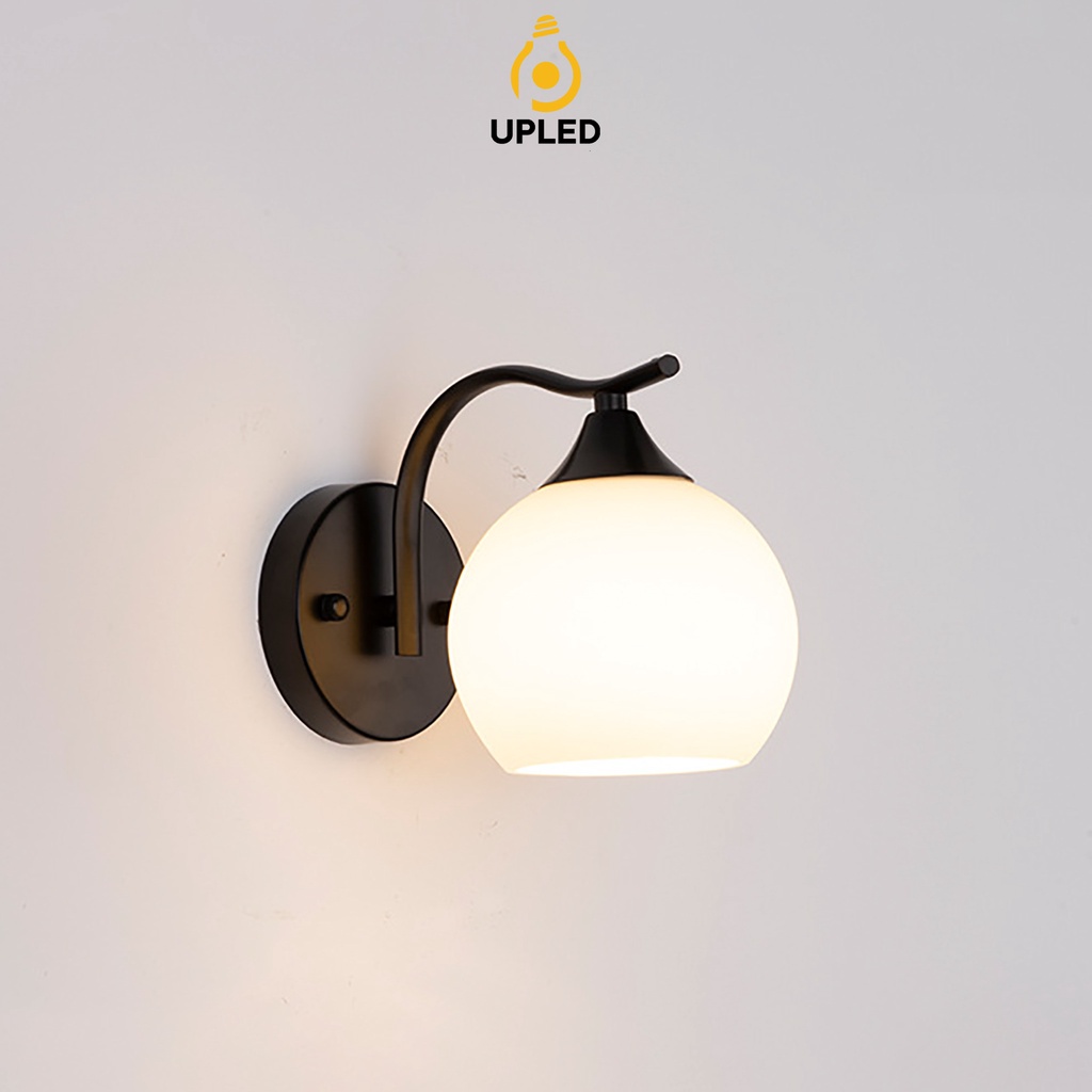 Đèn Ngủ Gắn Tường Trang Trí phòng khách Cầu Thang Hành Lang Chao Cầu Trắng Sữa Upled