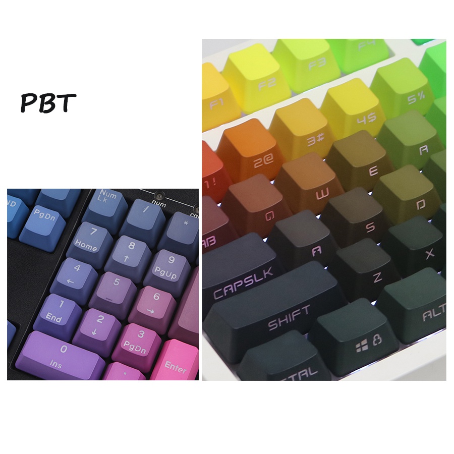 【JKDK】Prism PBT keycaps  font transmits light OEM profile   gradient color keycap backlight