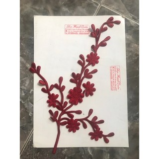 1 cành hoa đào thêu chỉ lụa mã H512