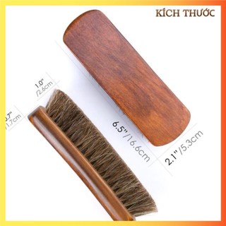Bàn chải đánh giày lông ngựa cao cấp đánh bóng giày dài 17cm
