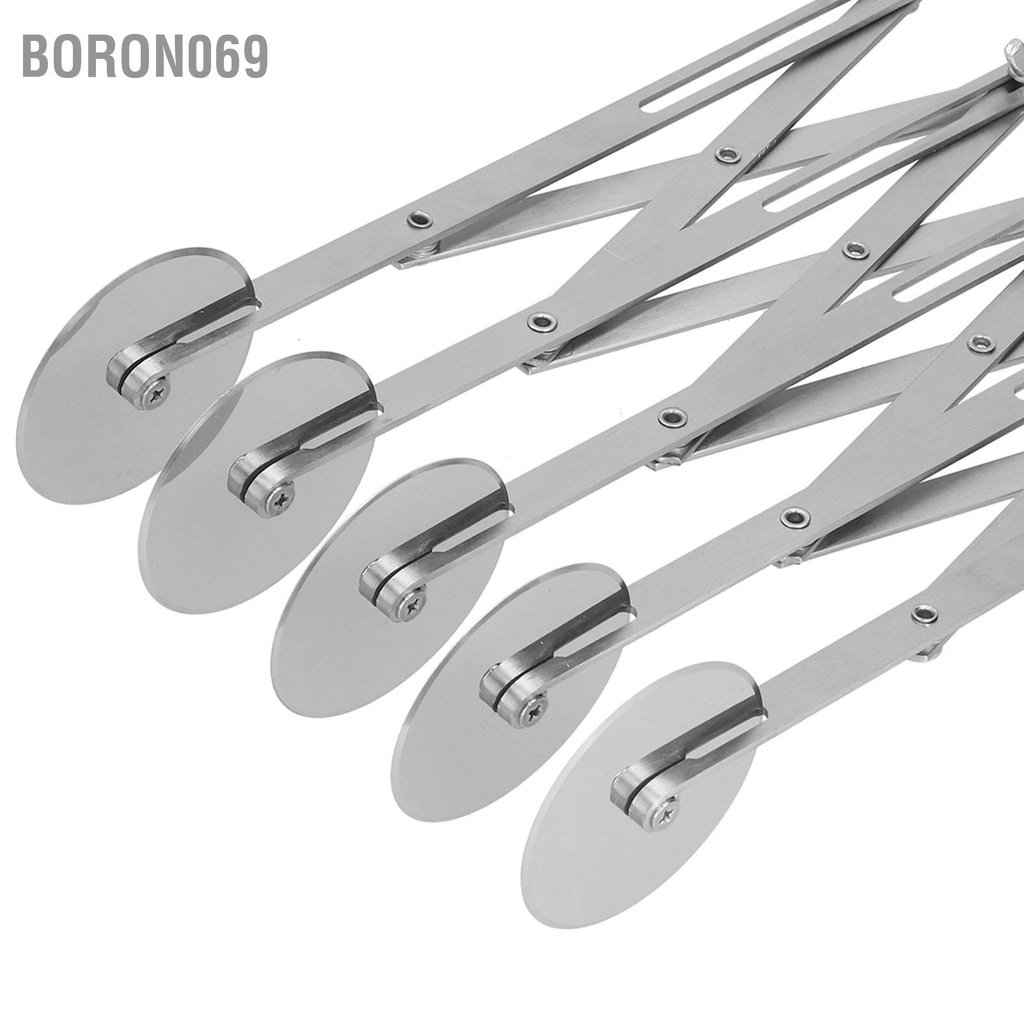 Thép không gỉ Nhiều bánh lăn Bột Bộ chia Bánh quy ngọt Máy cắt Pizza Dụng cụ làm Boron069
