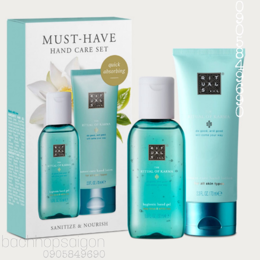 Set gel rửa tay khô và dưỡng ẩm Rituals Hand hygiene set 2 mùi Karma và Sakura - travel