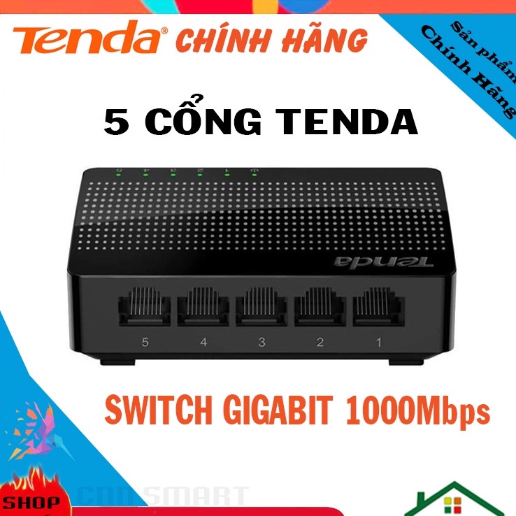 Bộ Chia Mạng 5 Port Tenda SG105 Switch Tốc độ 1000Mbps/ 1G - Hàng chính hãng