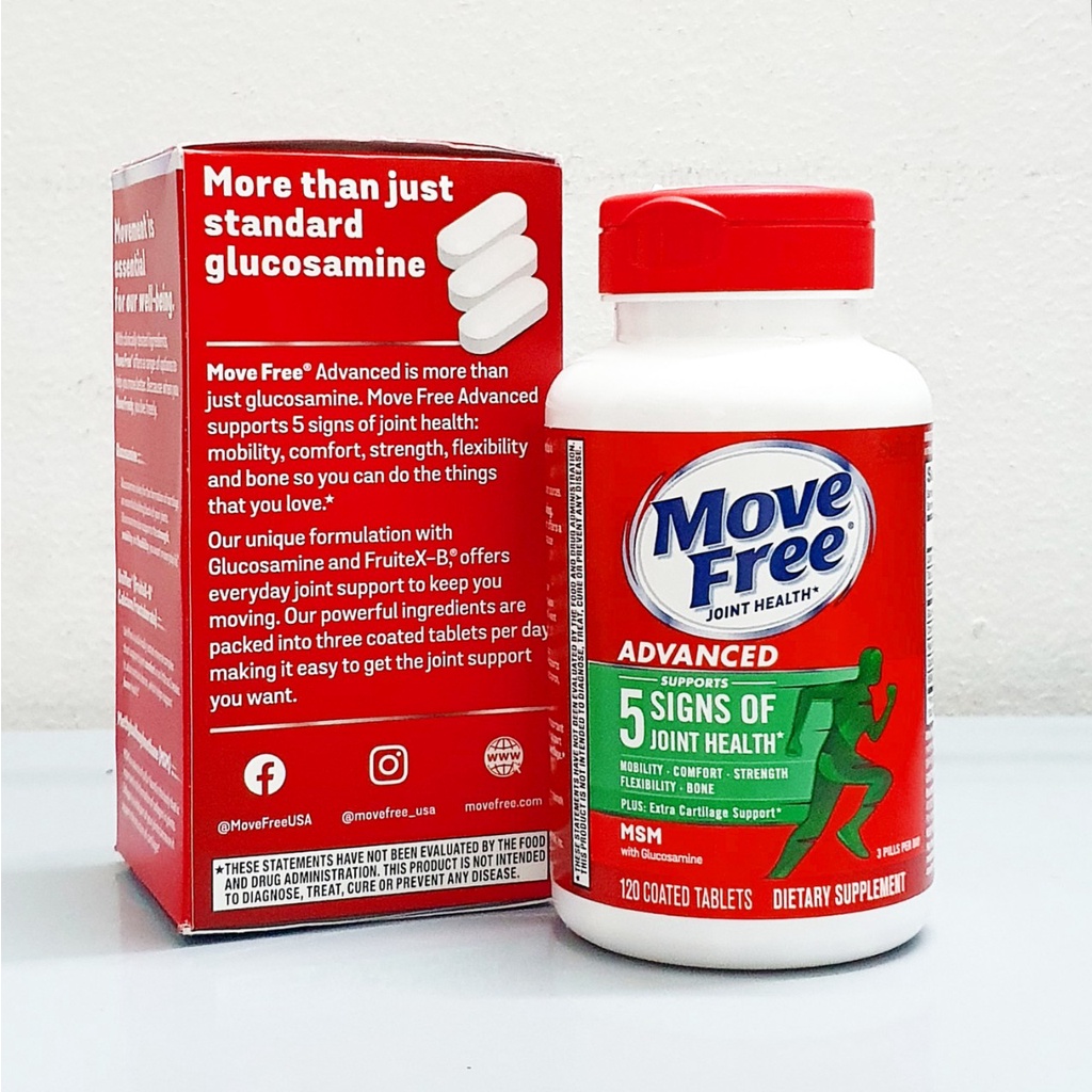 Date 6/2025 Bổ Khớp Move Free Joint Health MSM with Glucosamine+Chondroitin hãng Schiff từ Mỹ chai 120 viên từ mỹ