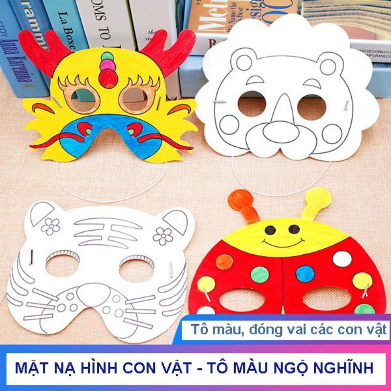 combo 10 mặt nạ giấy tô màu