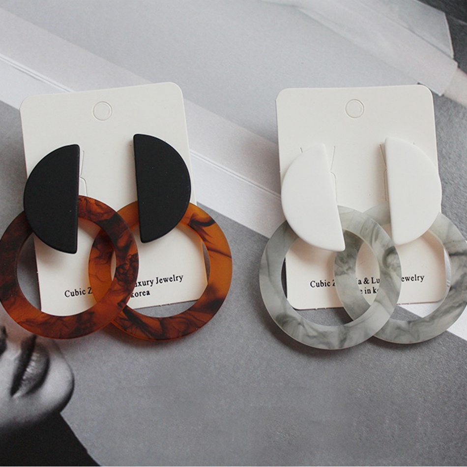 Đôi bông tai SP531 chất liệu acrylic kiểu dáng hình học xinh xắn cho nữ