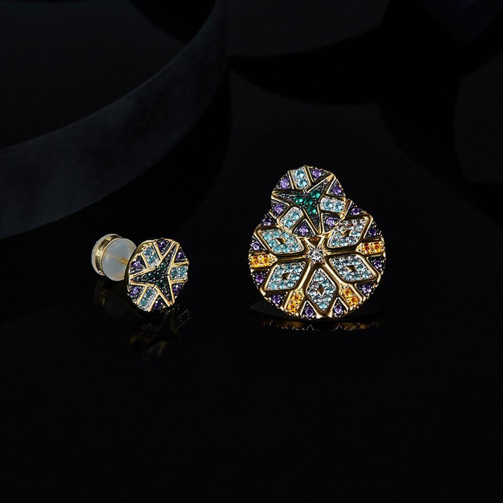 Khuyên Tai Tròn Nhiều Màu Sắc Phong Cách Bohemia Ấn Độ WMES15H